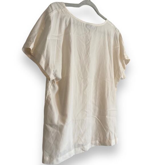 Womens J.Jill White Pique Modern Boxy Cropped Buttery Soft Modal Top Size Medium - Picture 4 of 16
